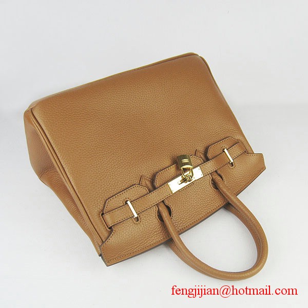 Hermes Birkin 30cm Togo Leather Bag Light Coffee 6088